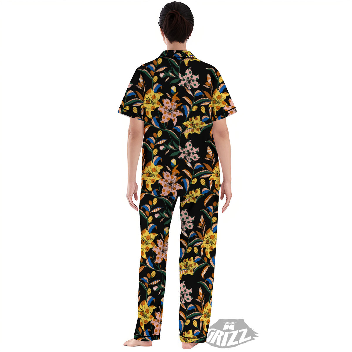 Lily Polka Dot Print Pattern Women's Pajamas Set-grizzshop
