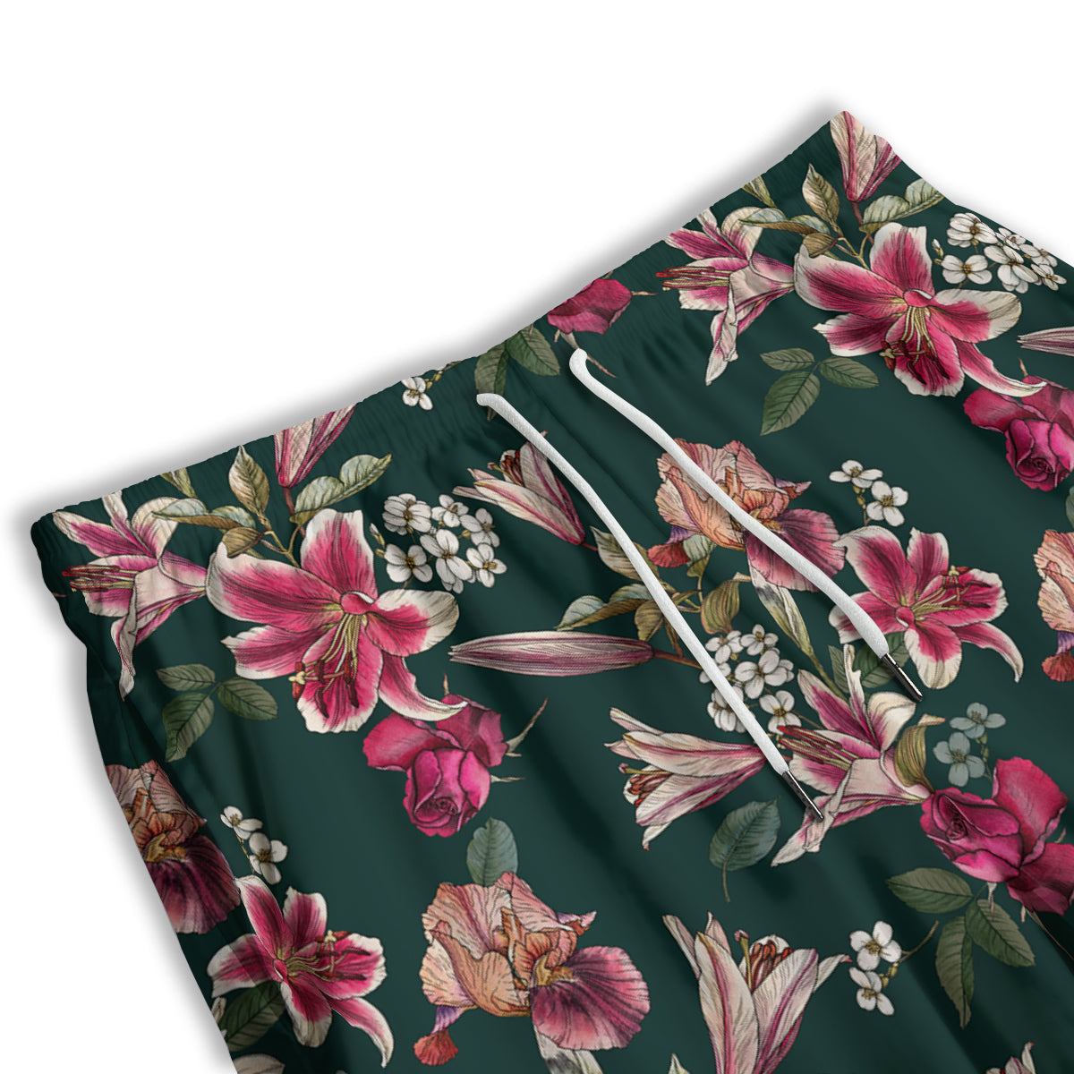 Lily Tropical Watercolor Print Pattern Men's Athletic Shorts-grizzshop