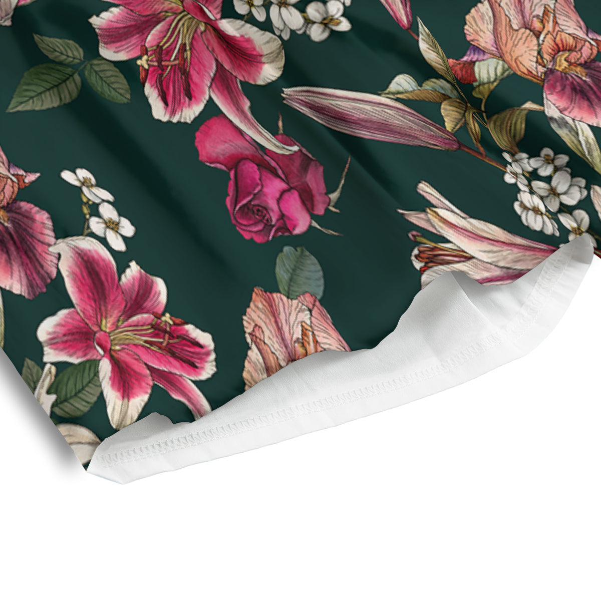 Lily Tropical Watercolor Print Pattern Men's Athletic Shorts-grizzshop