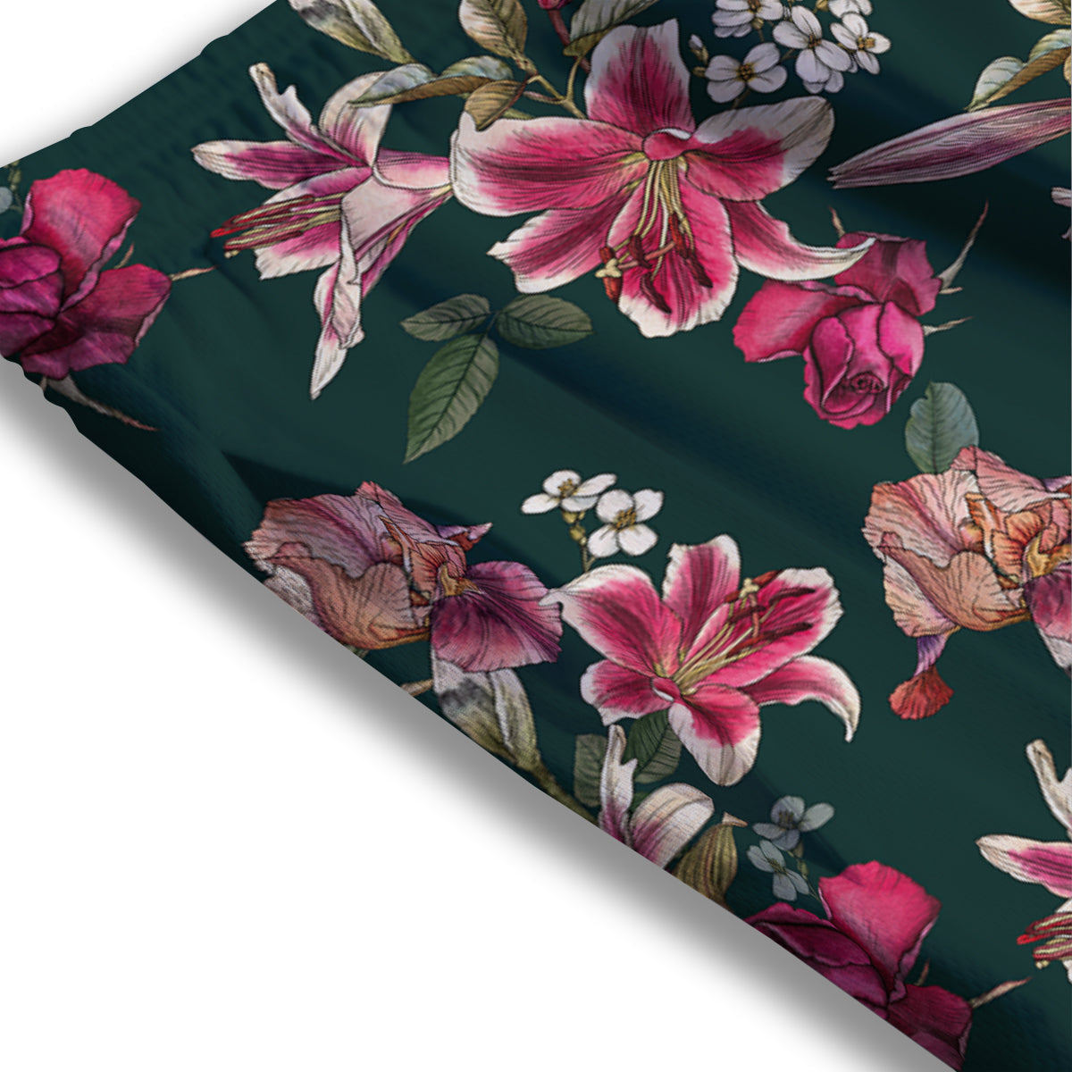 Lily Tropical Watercolor Print Pattern Mesh Shorts-grizzshop