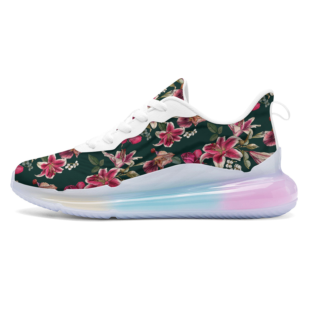 Lily Tropical Watercolor Print Pattern Running Sneakers-grizzshop