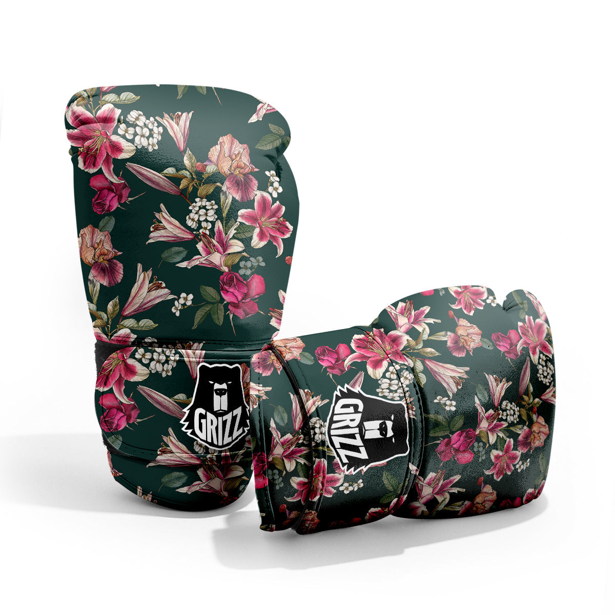 Lily Tropical Watercolor Print Pattern Sparring Gloves-grizzshop
