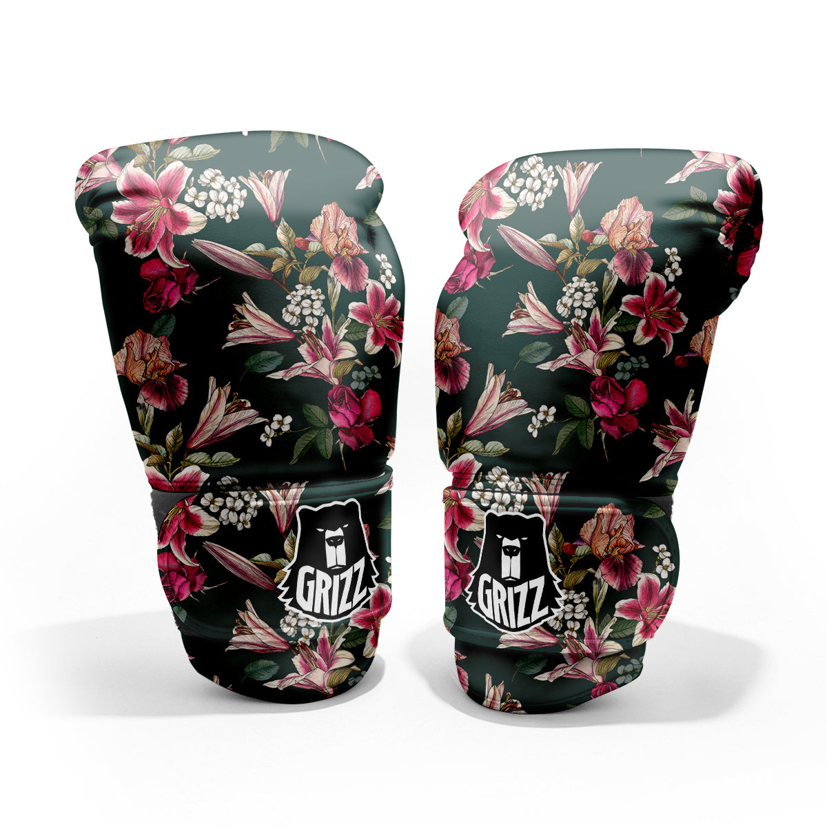 Lily Tropical Watercolor Print Pattern Sparring Gloves-grizzshop