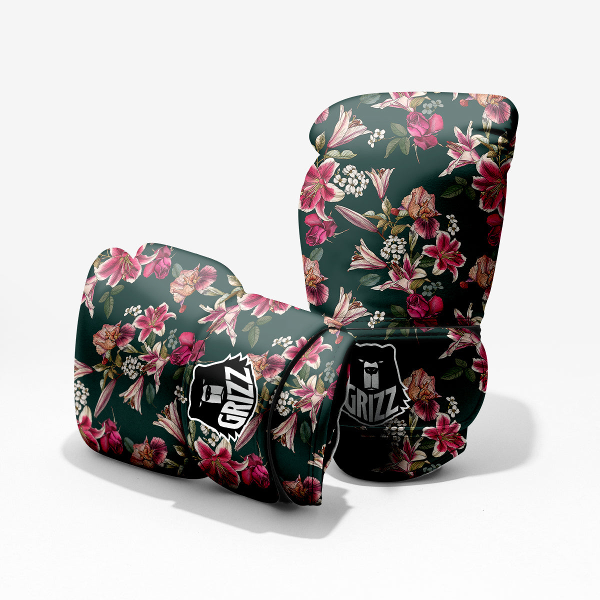 Lily Tropical Watercolor Print Pattern Sparring Gloves-grizzshop