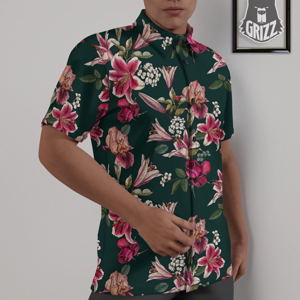 Lily Tropical Watercolor Print Pattern Untucked Shirts-grizzshop
