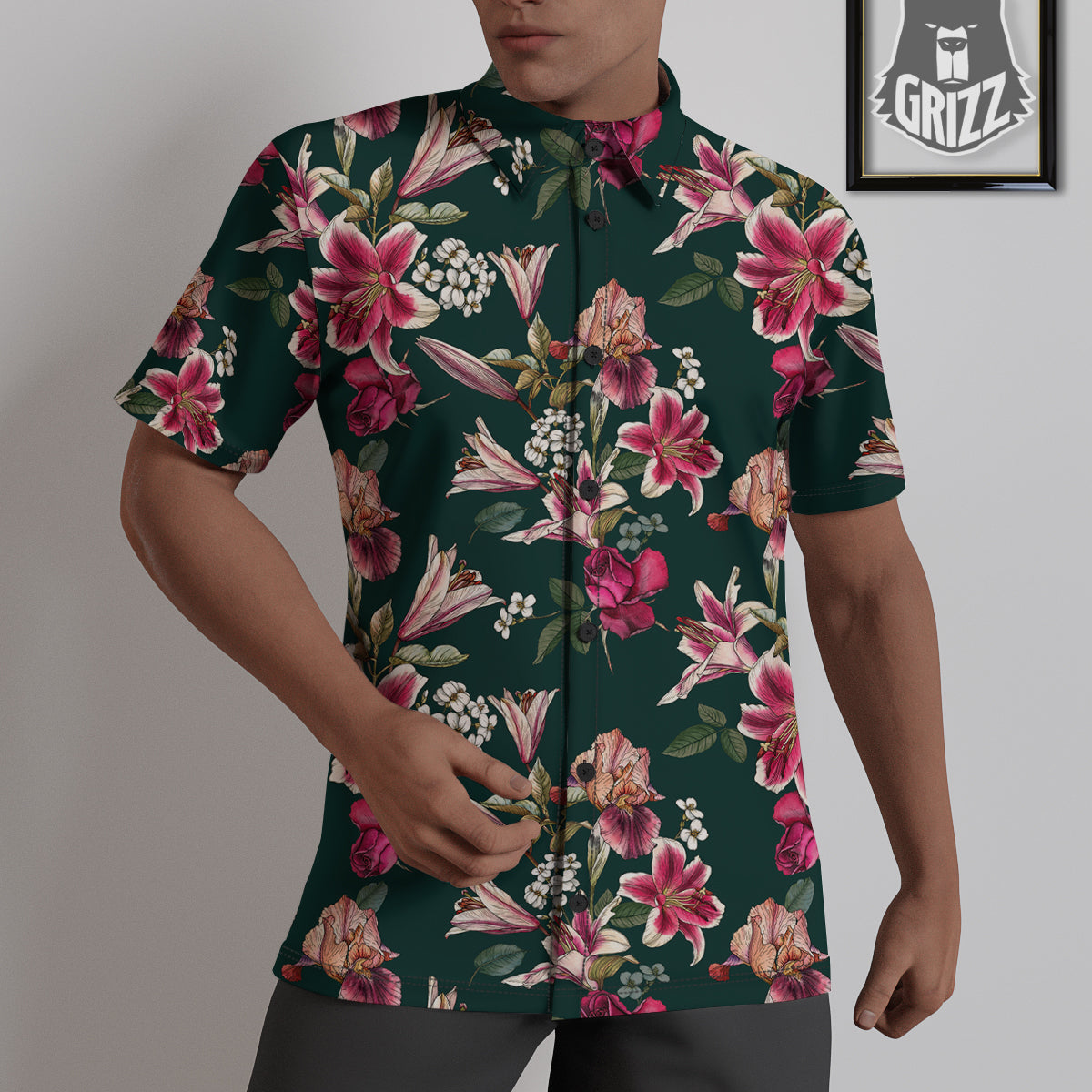 Lily Tropical Watercolor Print Pattern Untucked Shirts-grizzshop