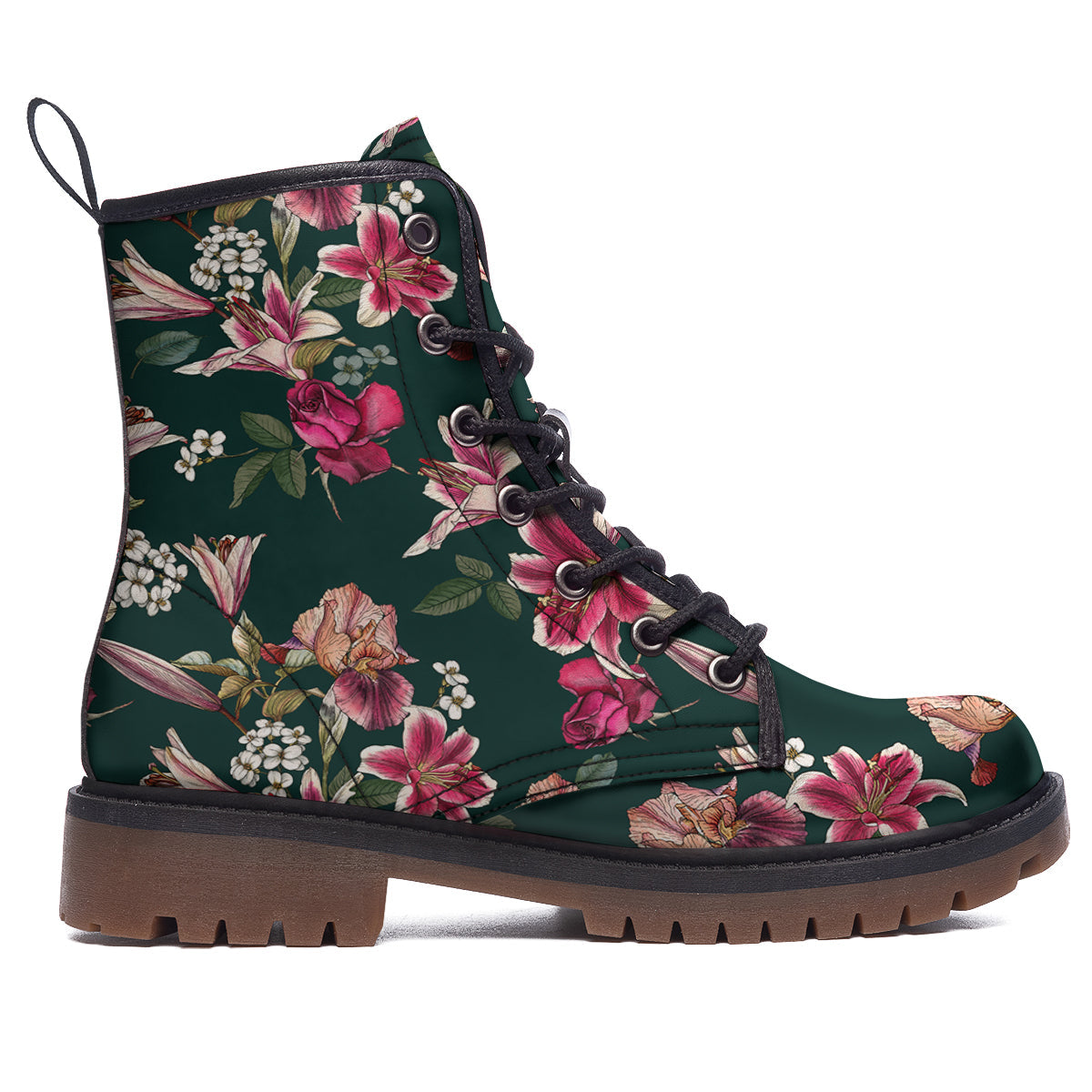 Lily Tropical Watercolor Print Pattern Work Boots-grizzshop