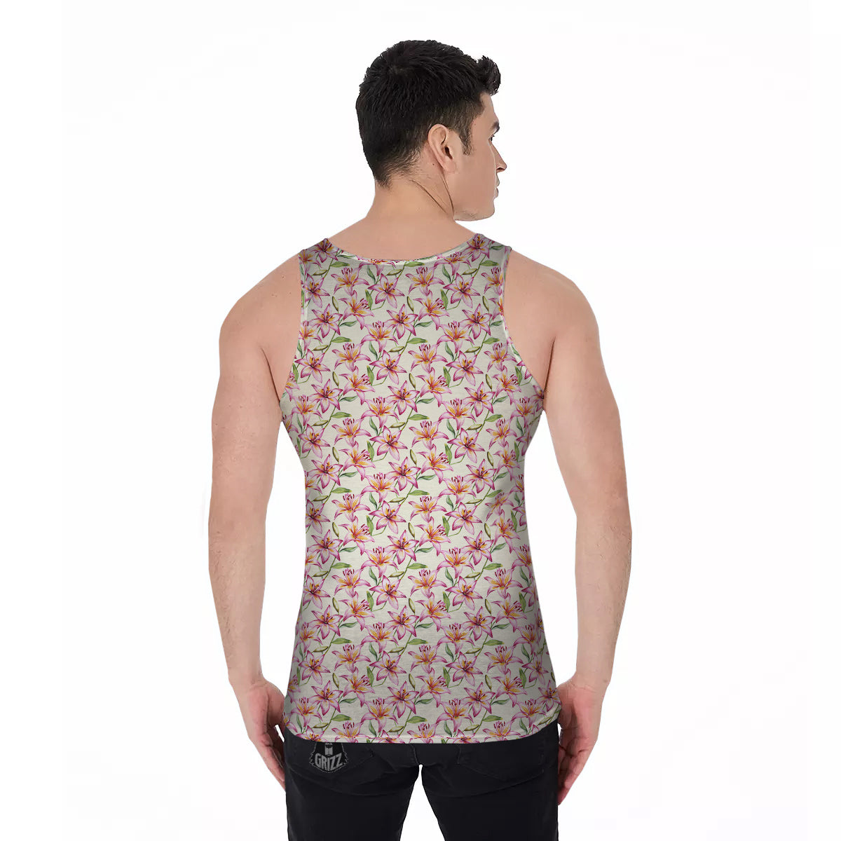 Lily Water Cute Print Pattern Men's Tank Top-grizzshop
