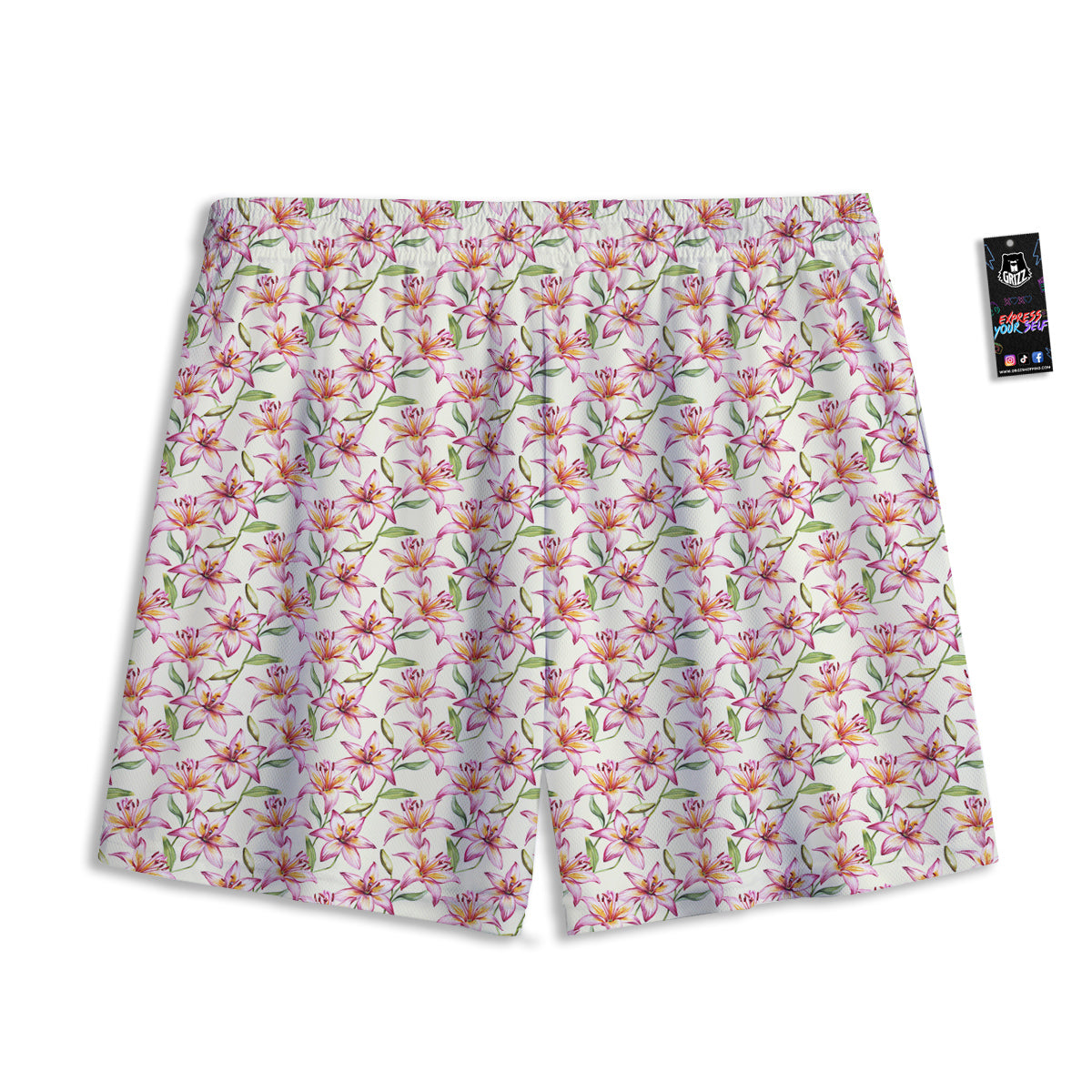 Lily Water Cute Print Pattern Mesh Shorts