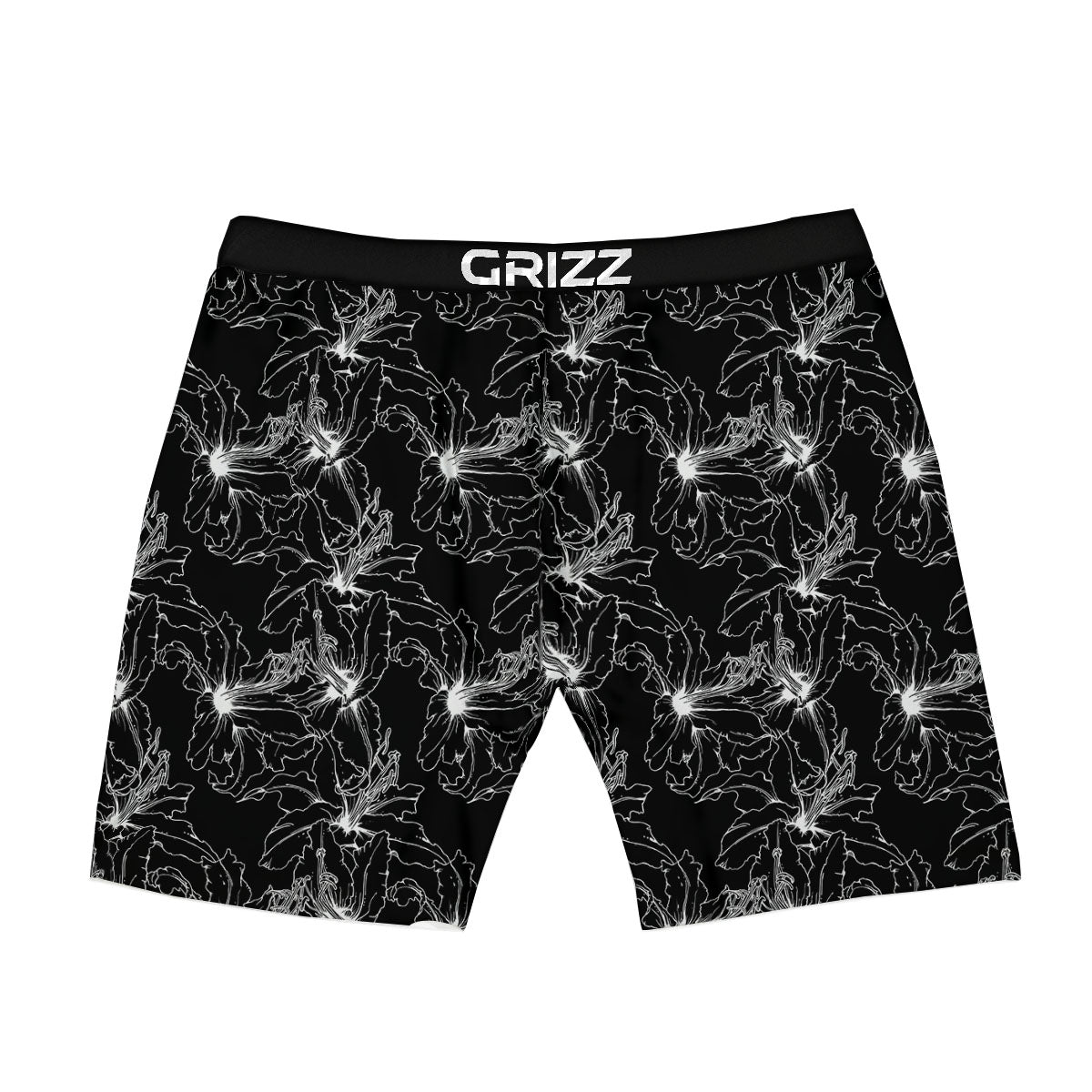 Lily White And Black Print Pattern Boxer Briefs-grizzshop