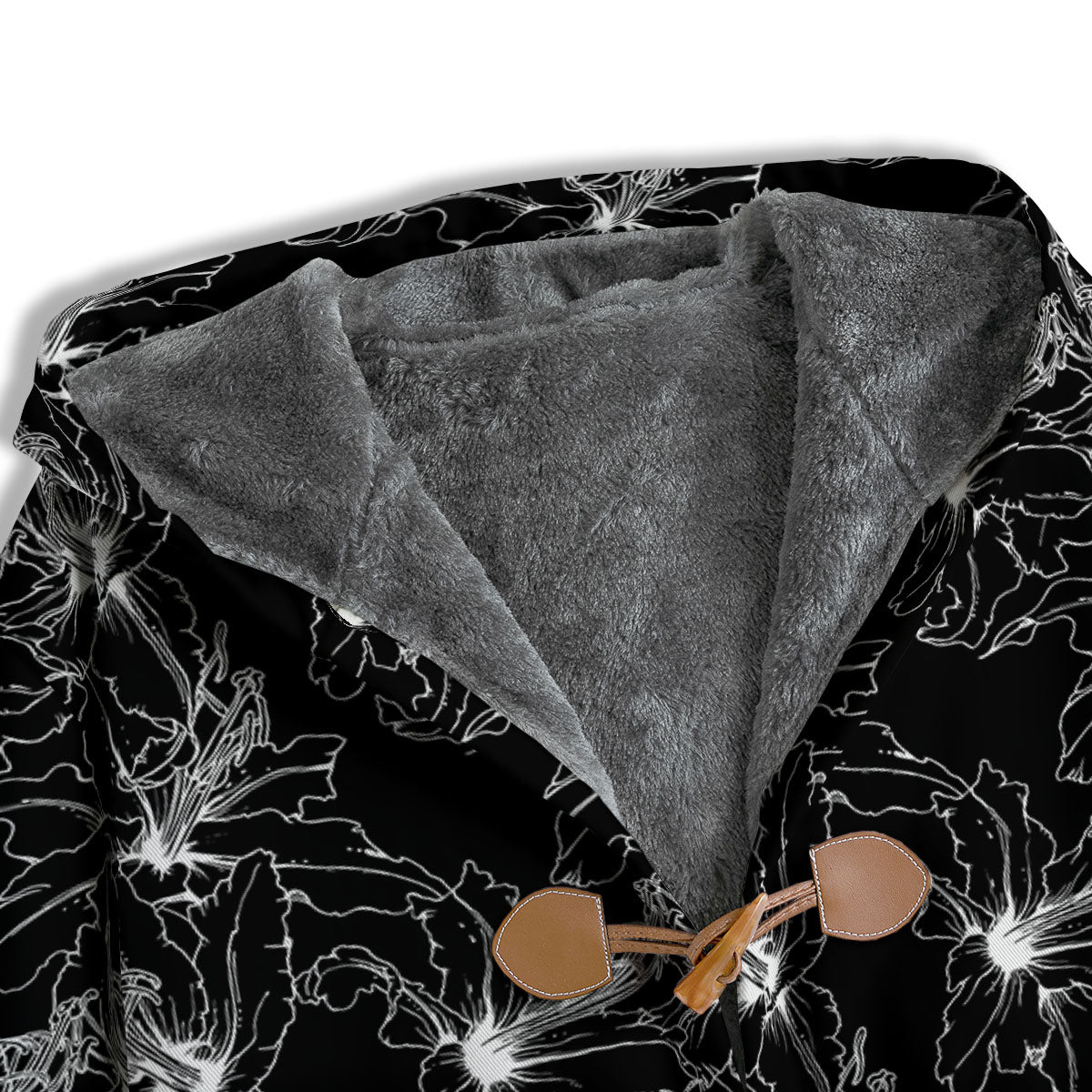 Lily White And Black Print Pattern Men's Windbreaker Jacket-grizzshop