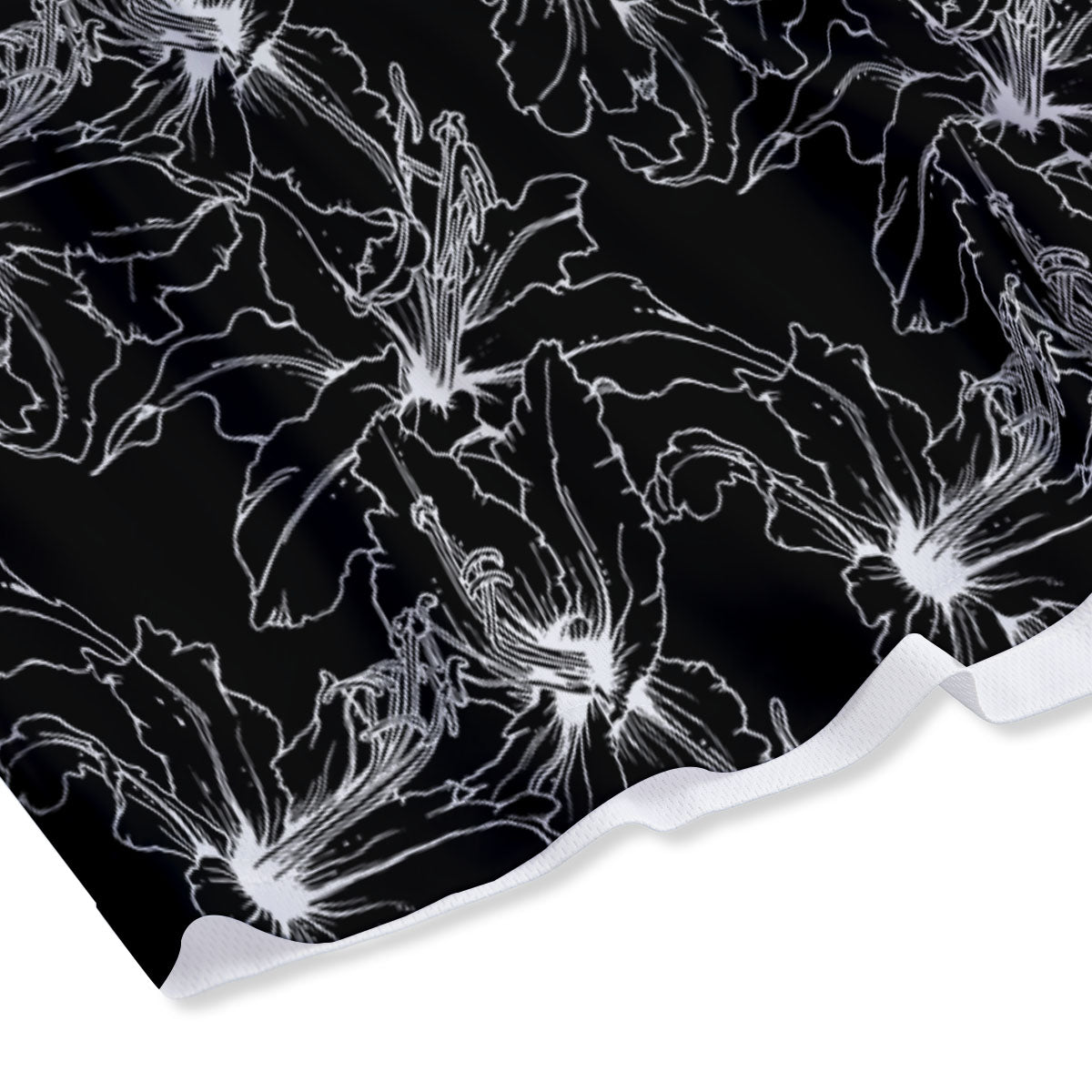 Lily White And Black Print Pattern Mesh Shorts