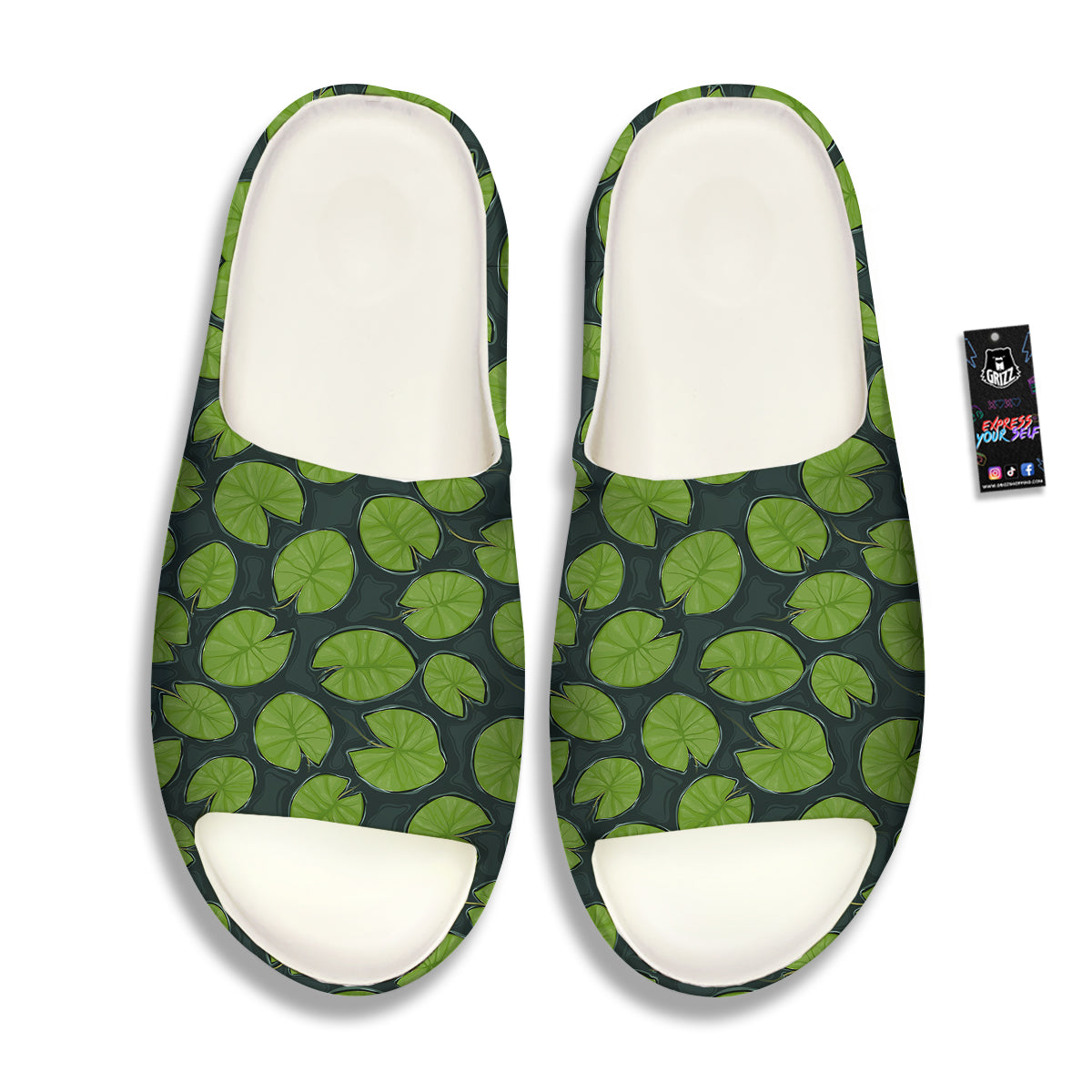 Lily Pads Water Print Pattern Sandals-grizzshop