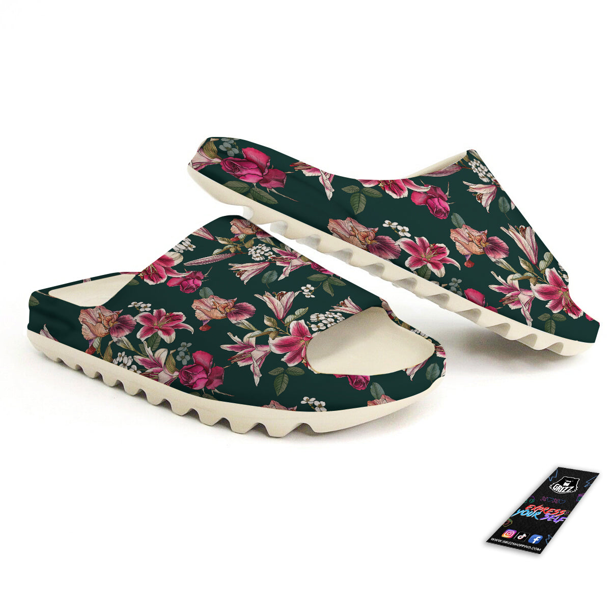 Lily Tropical Watercolor Print Pattern Sandals-grizzshop
