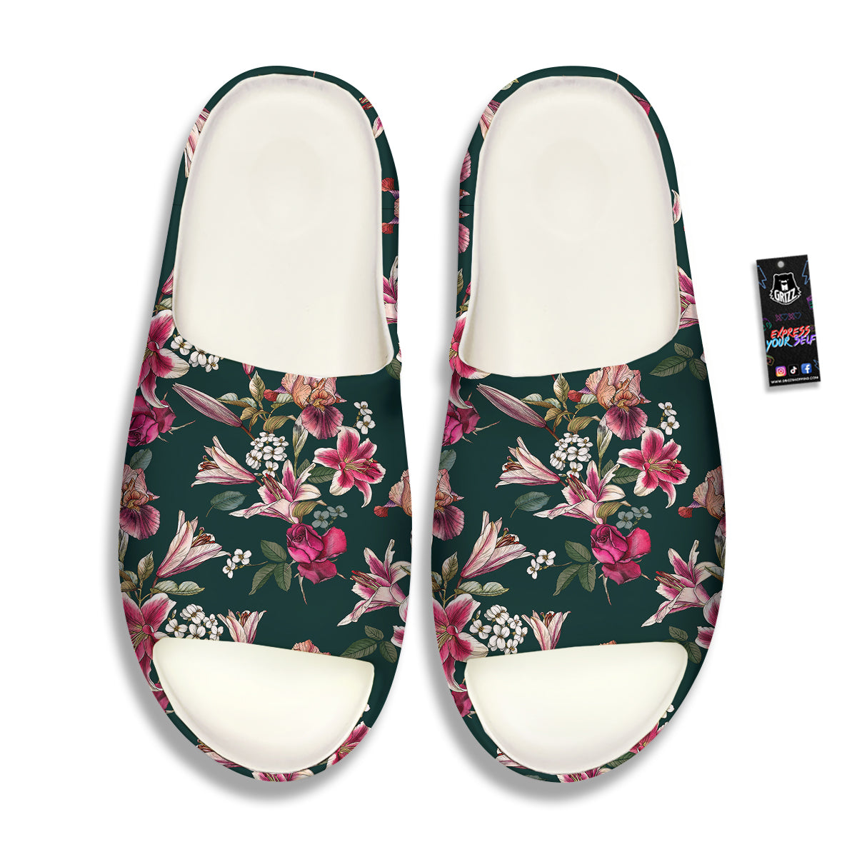 Lily Tropical Watercolor Print Pattern Sandals-grizzshop