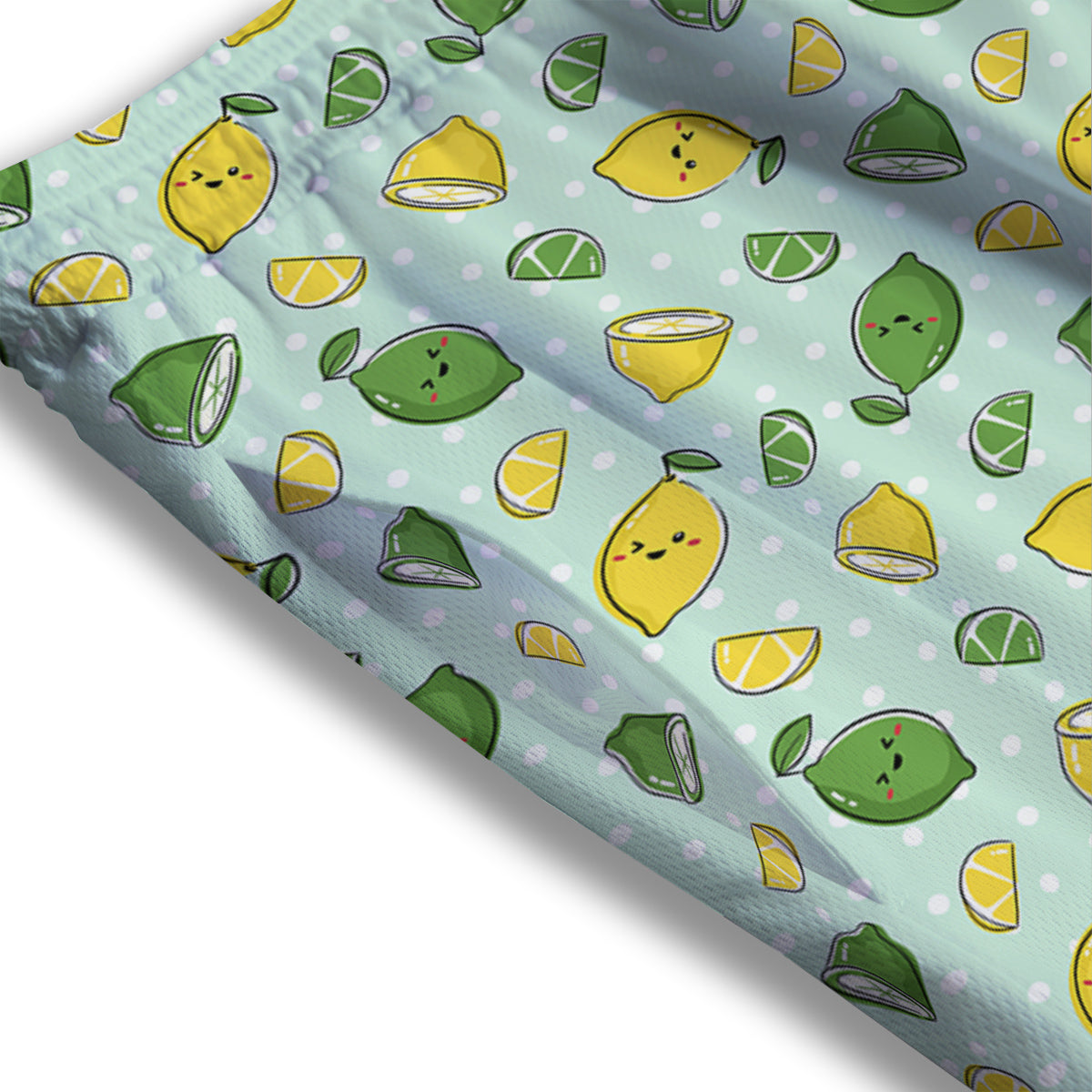 Lime Cute Print Pattern Mesh Shorts-grizzshop