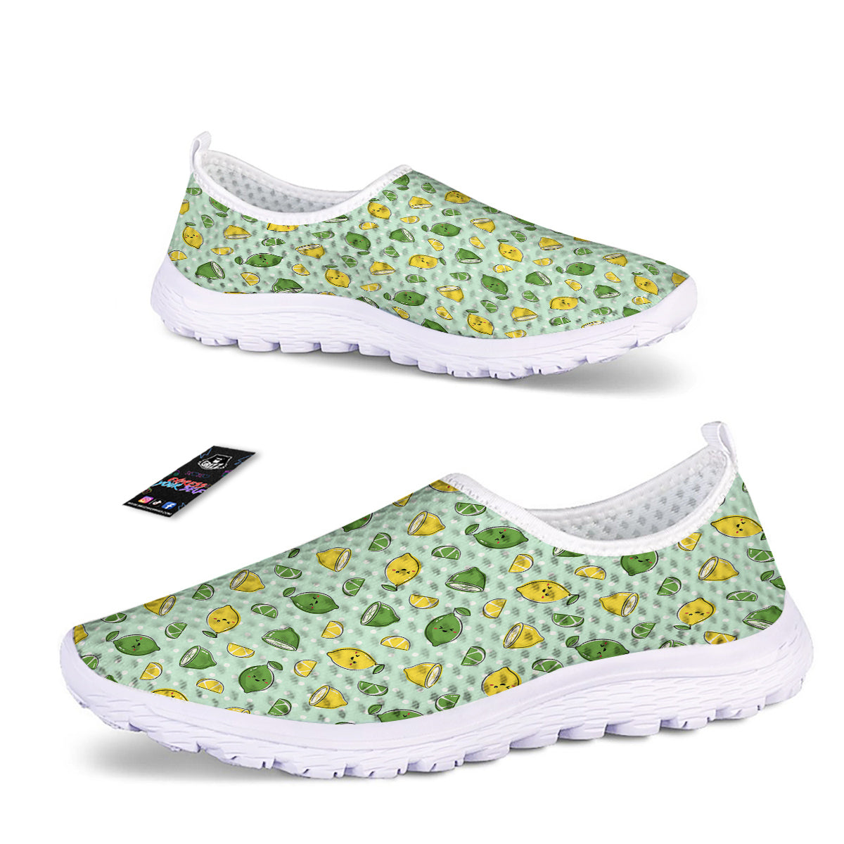 Lime Cute Print Pattern Nurse Shoes-grizzshop