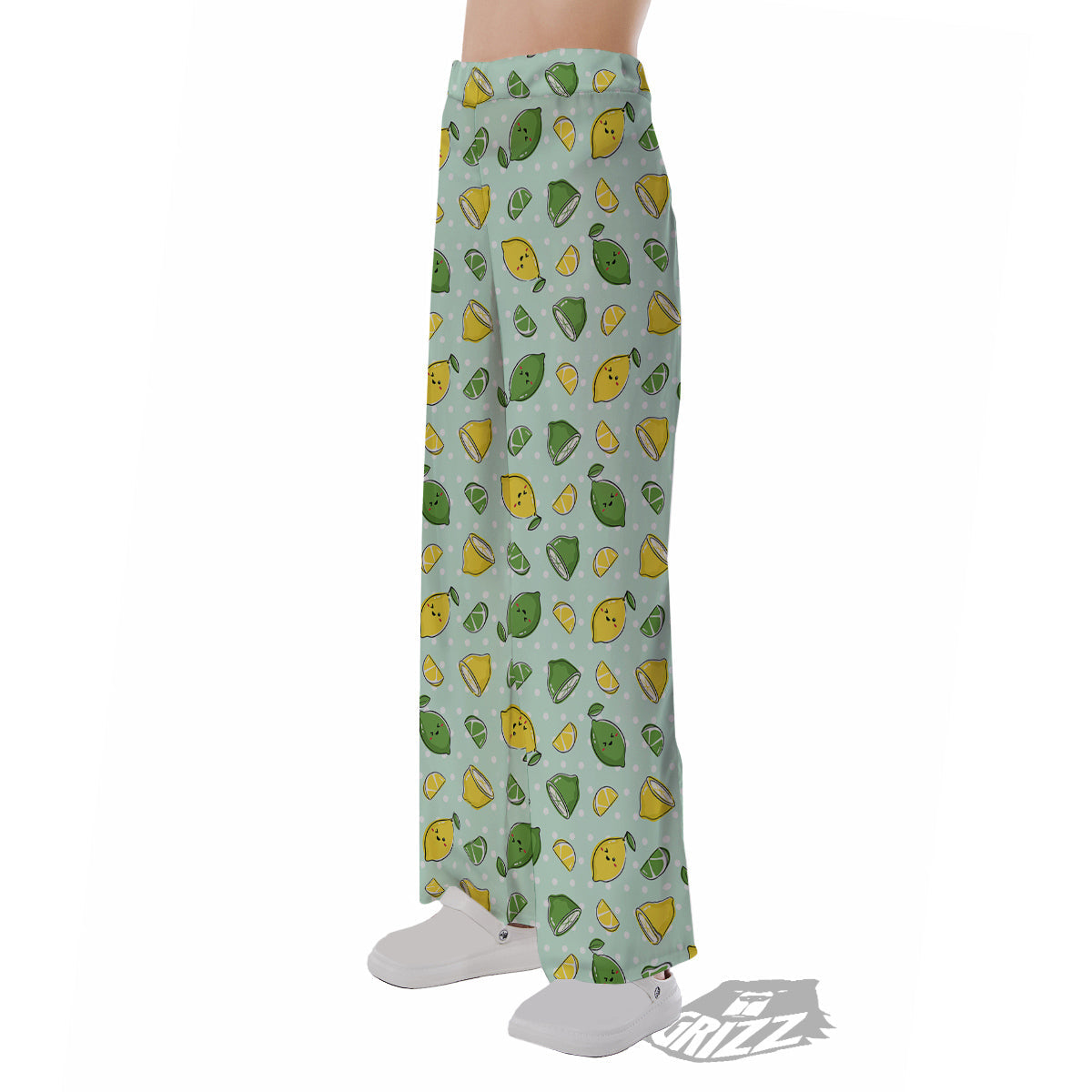 Lime Cute Print Pattern Pajama Pants-grizzshop