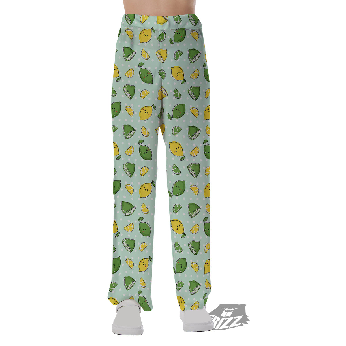 Lime Cute Print Pattern Pajama Pants-grizzshop