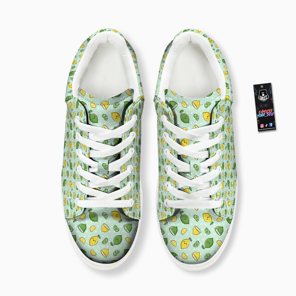 Lime Cute Print Pattern Platform Shoes-grizzshop
