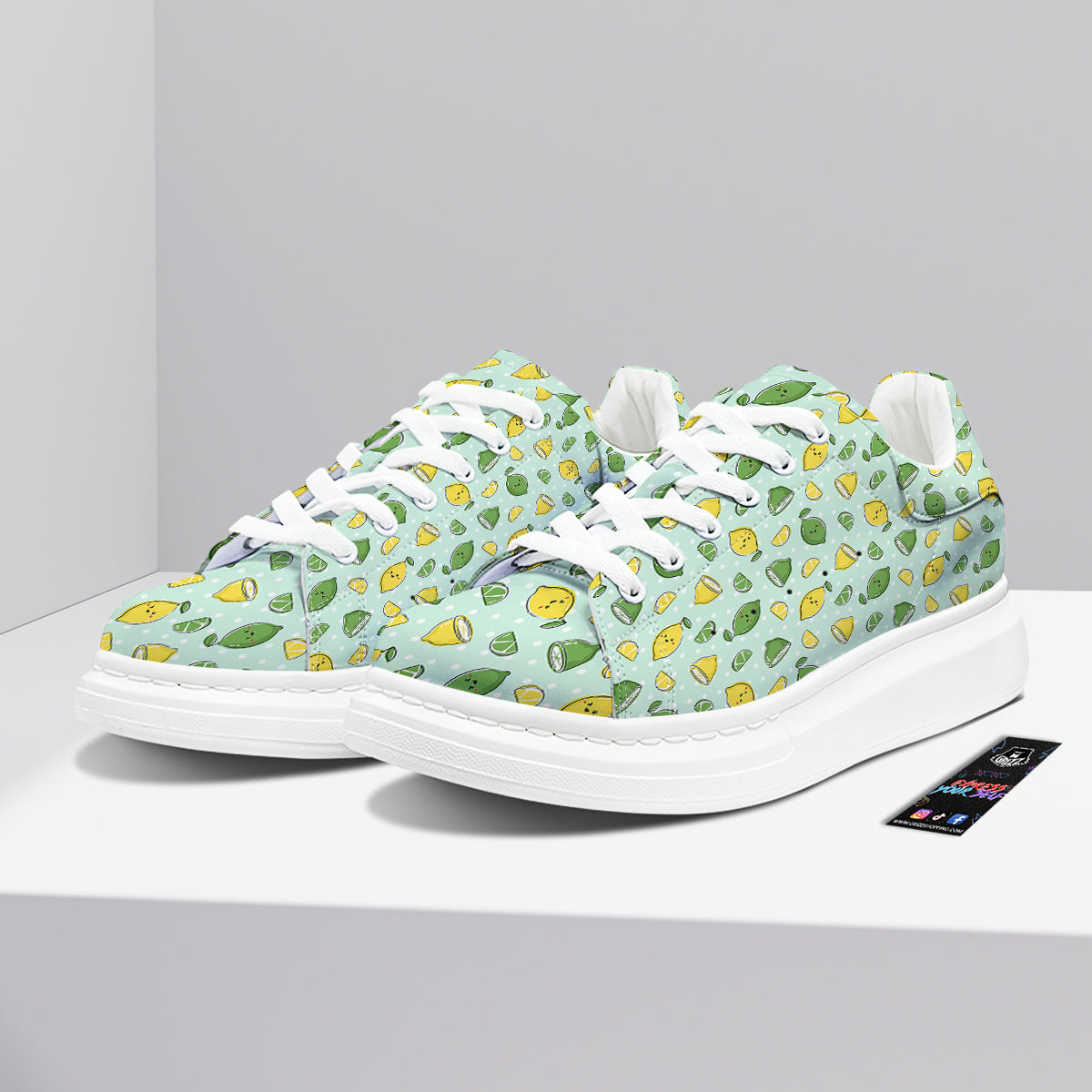 Lime Cute Print Pattern Platform Shoes-grizzshop