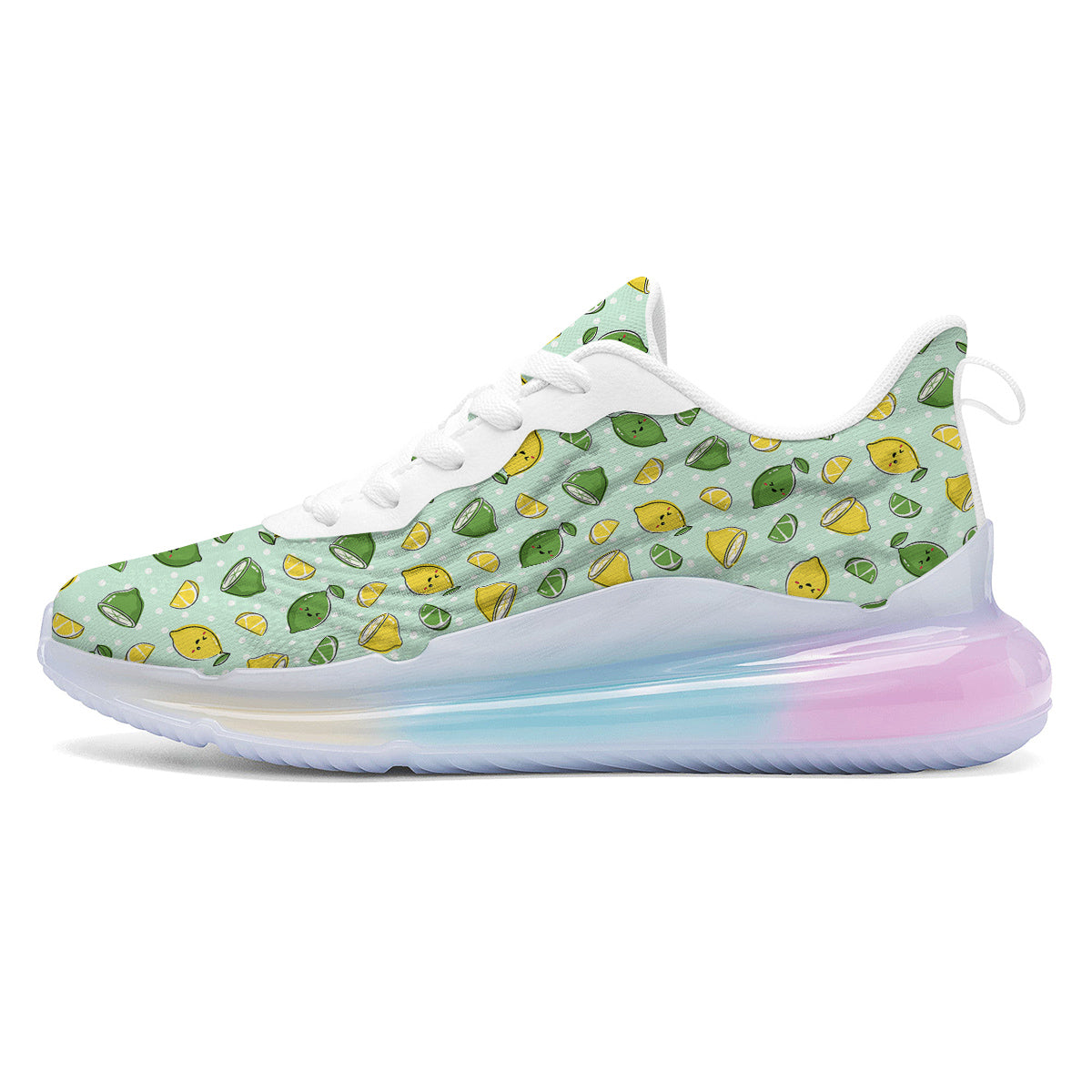 Lime Cute Print Pattern Running Sneakers-grizzshop