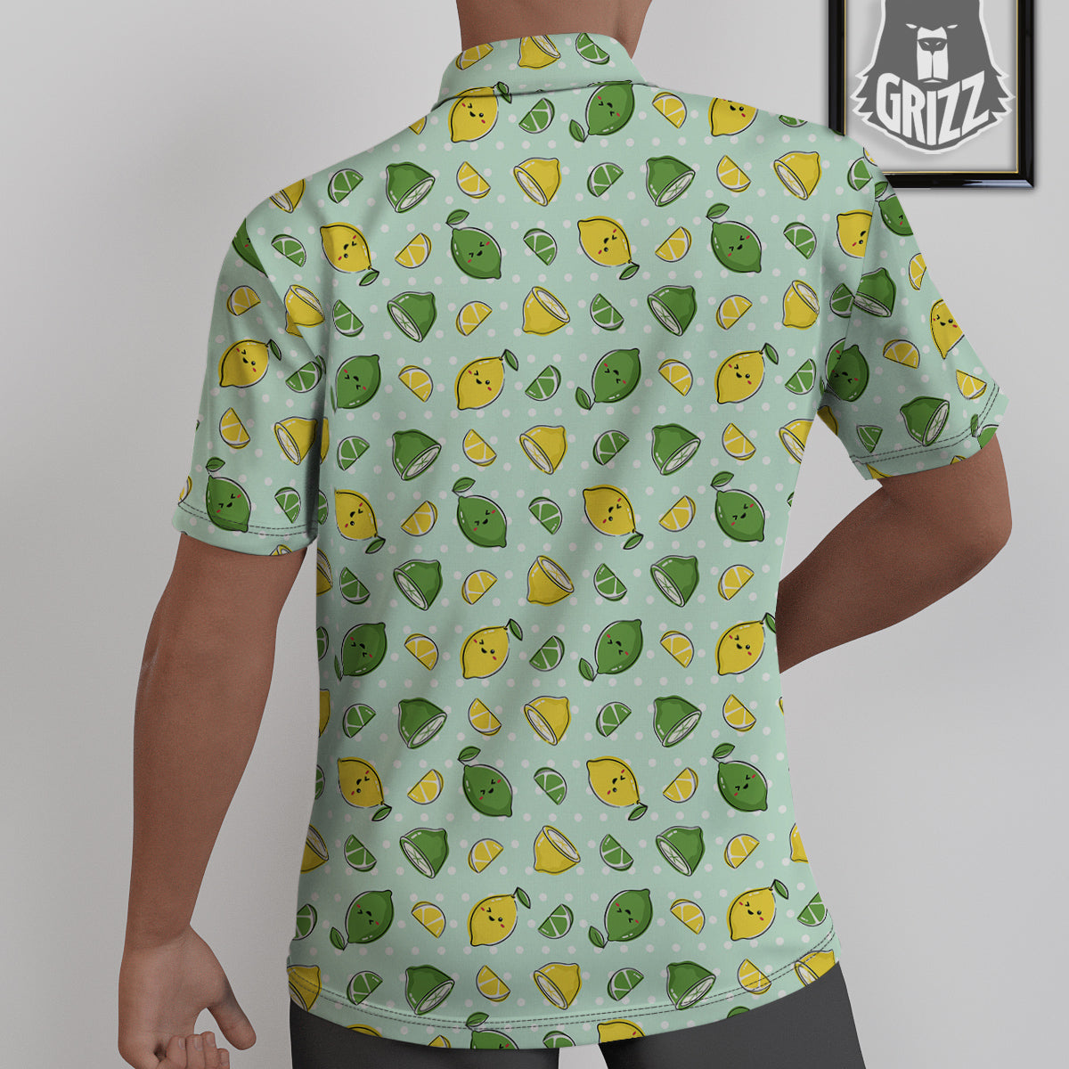Lime Cute Print Pattern Untucked Shirts-grizzshop