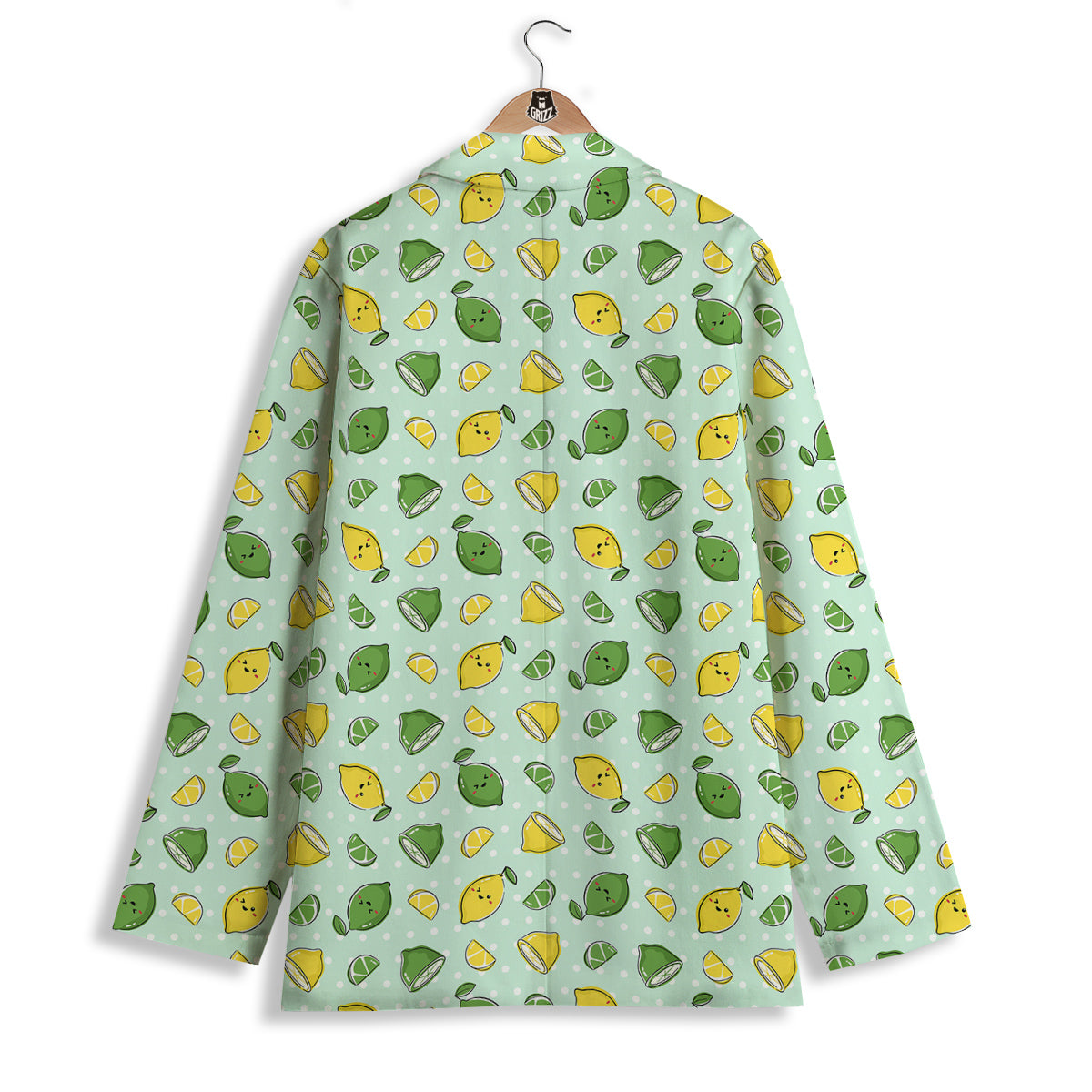 Lime Cute Print Pattern Women's Blazer-grizzshop