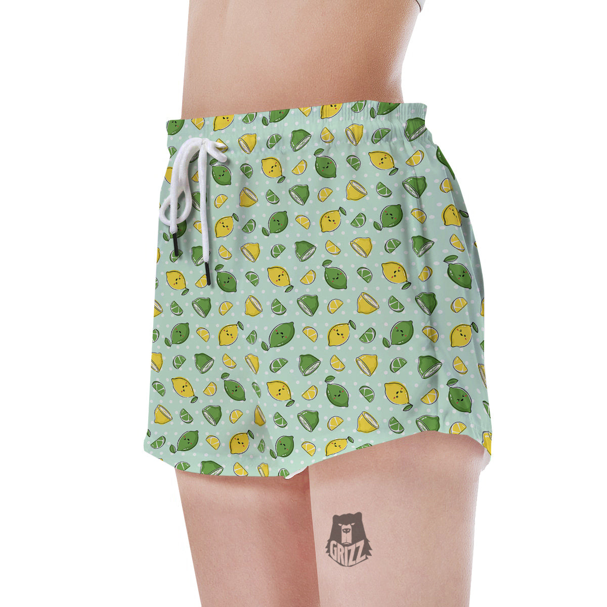 Lime Cute Print Pattern Women's Shorts-grizzshop