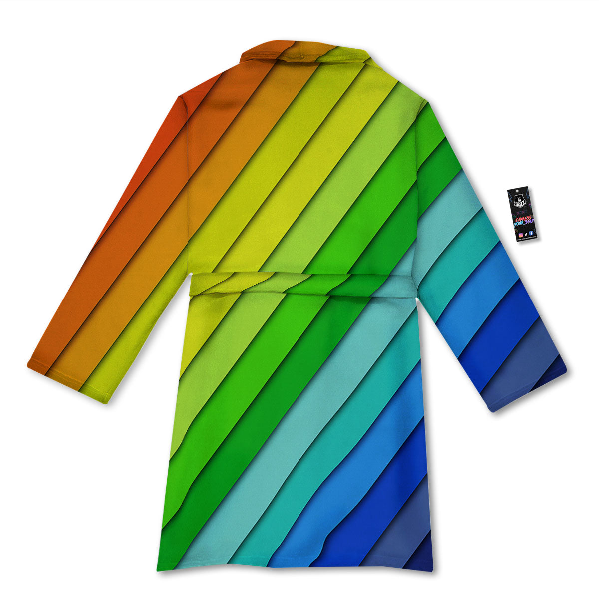 Lines Rainbow Diagonal Print Pattern Bathrobe-grizzshop