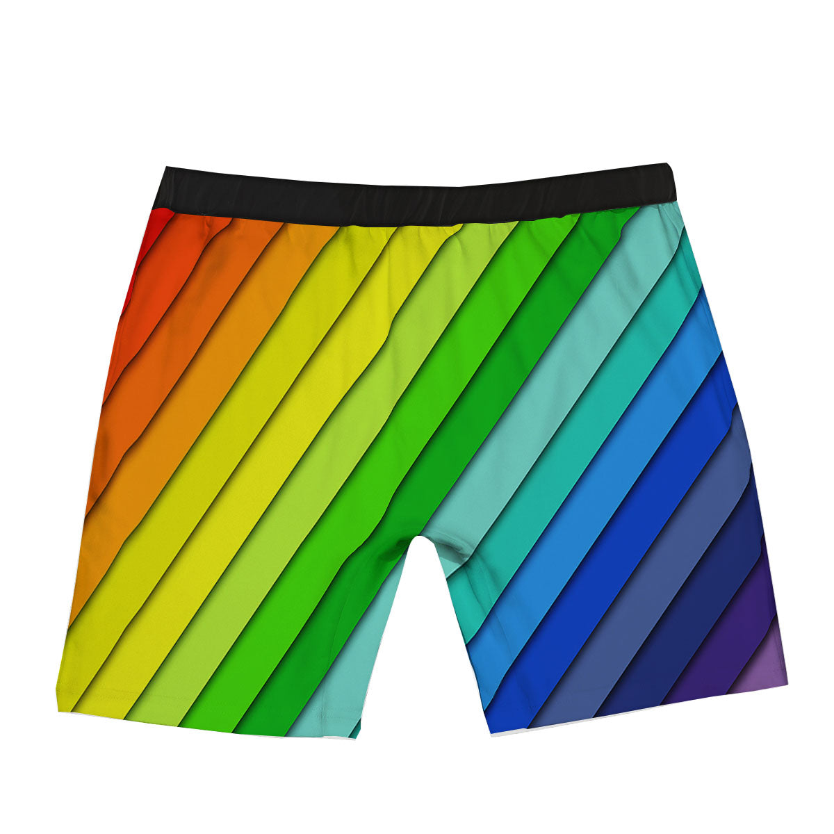 Lines Rainbow Diagonal Print Pattern Boxer Briefs-grizzshop