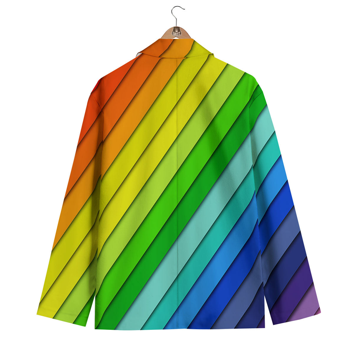 Lines Rainbow Diagonal Print Pattern Men's Blazer-grizzshop