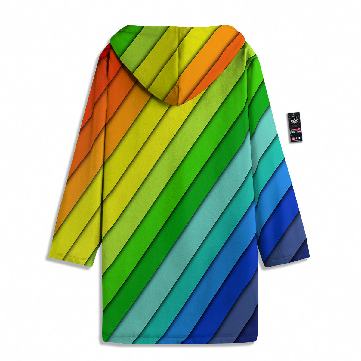 Lines Rainbow Diagonal Print Pattern Men's Windbreaker Jacket-grizzshop