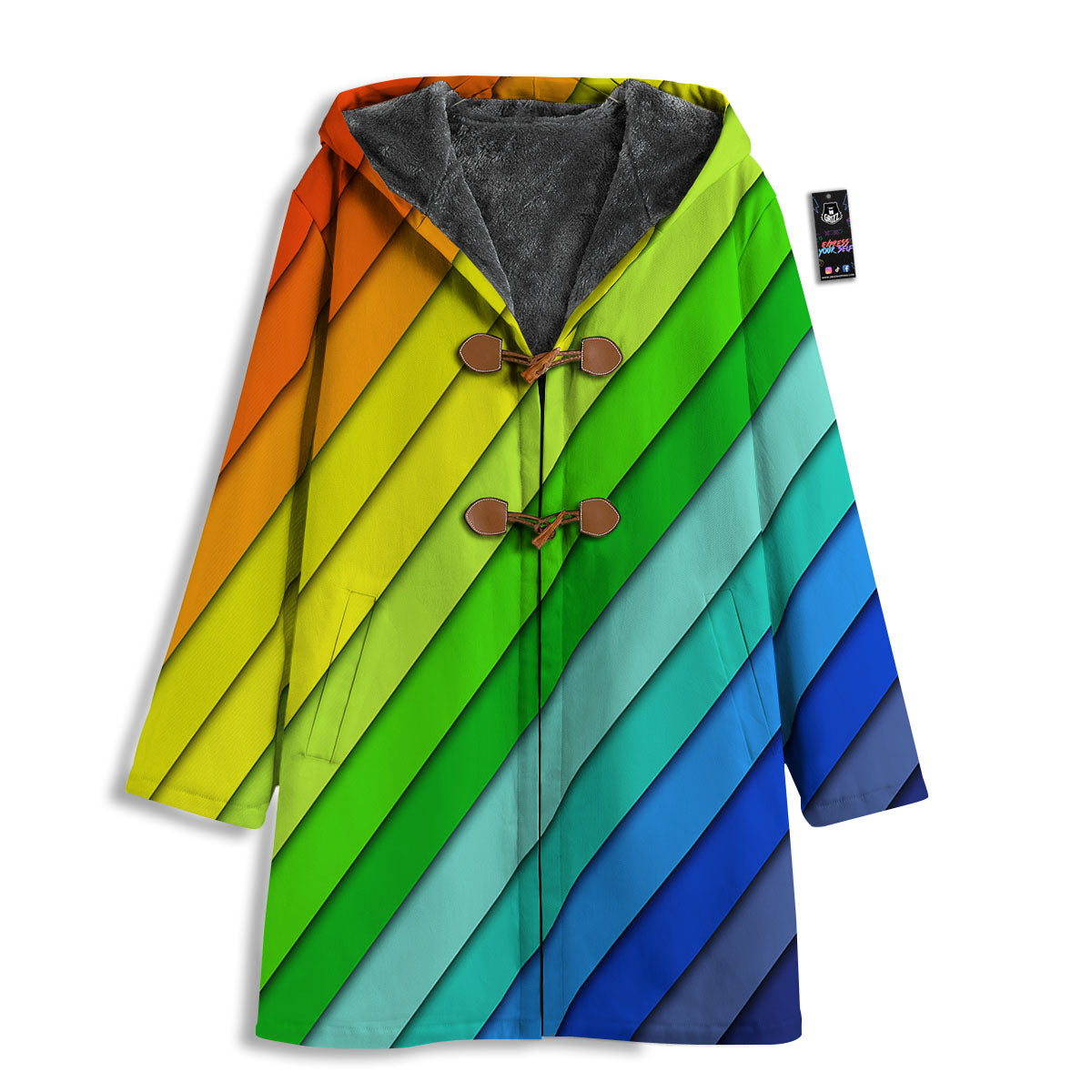 Lines Rainbow Diagonal Print Pattern Men's Windbreaker Jacket-grizzshop