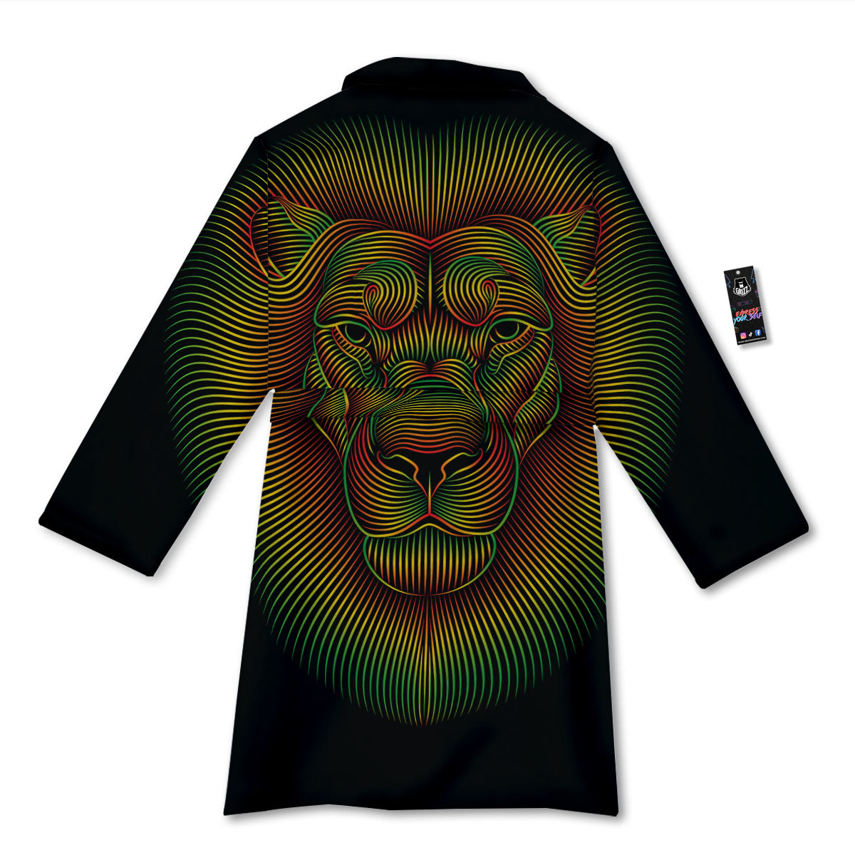 Lion Rasta Print Bathrobe-grizzshop