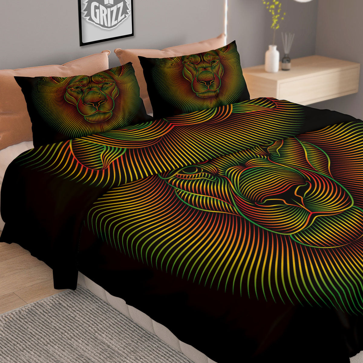Lunar Phase Starry Sky Print Duvet Cover Bedding Set