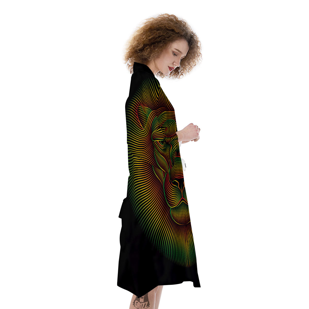 Lion Rasta Print Kimono-grizzshop