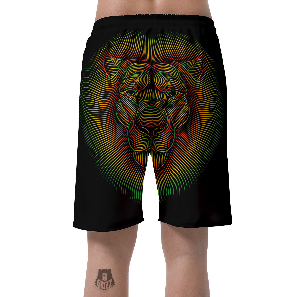 Lion Rasta Print Men's Shorts-grizzshop
