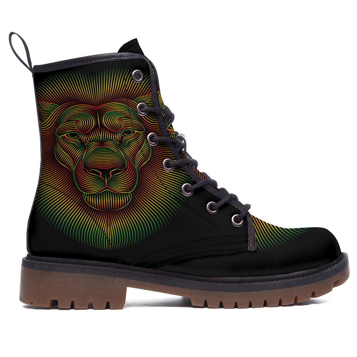 Lion Rasta Print Work Boots-grizzshop