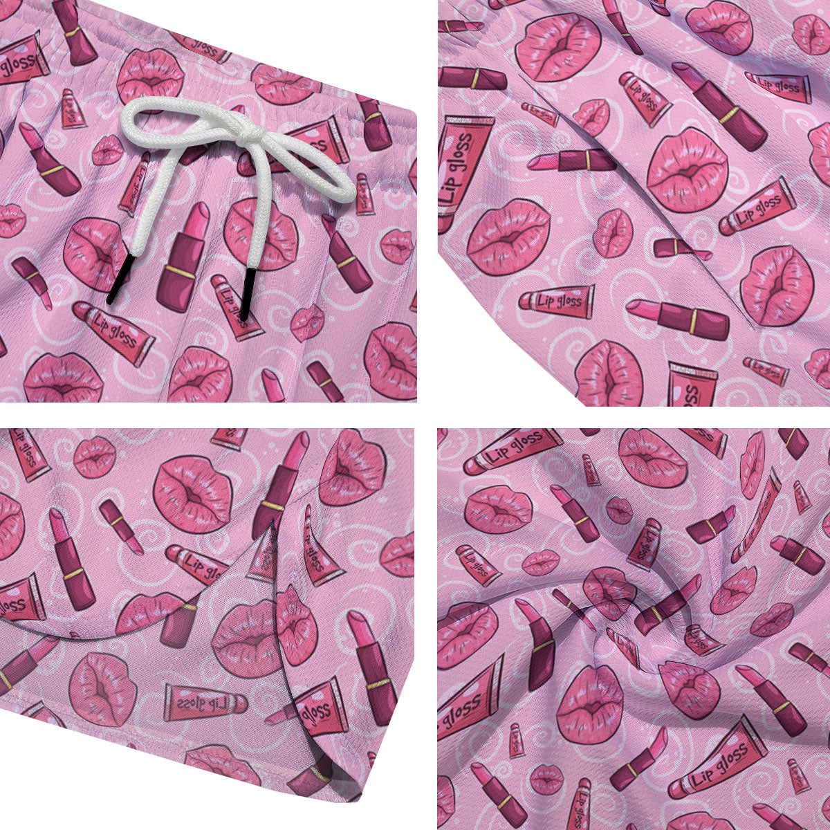 Lips Funky Kiss Print Pattern Men's Running Shorts-grizzshop