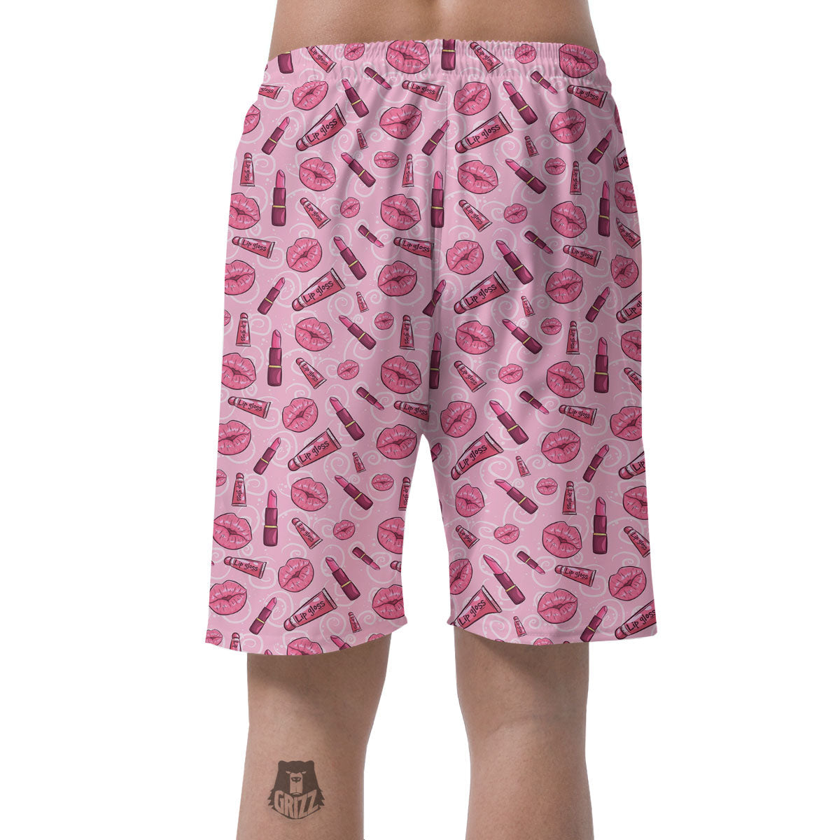 Lips Funky Kiss Print Pattern Men's Shorts-grizzshop