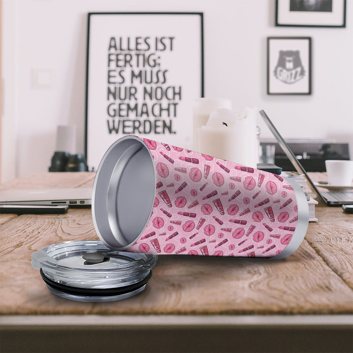 Lips Funky Kiss Print Pattern Tumbler-grizzshop