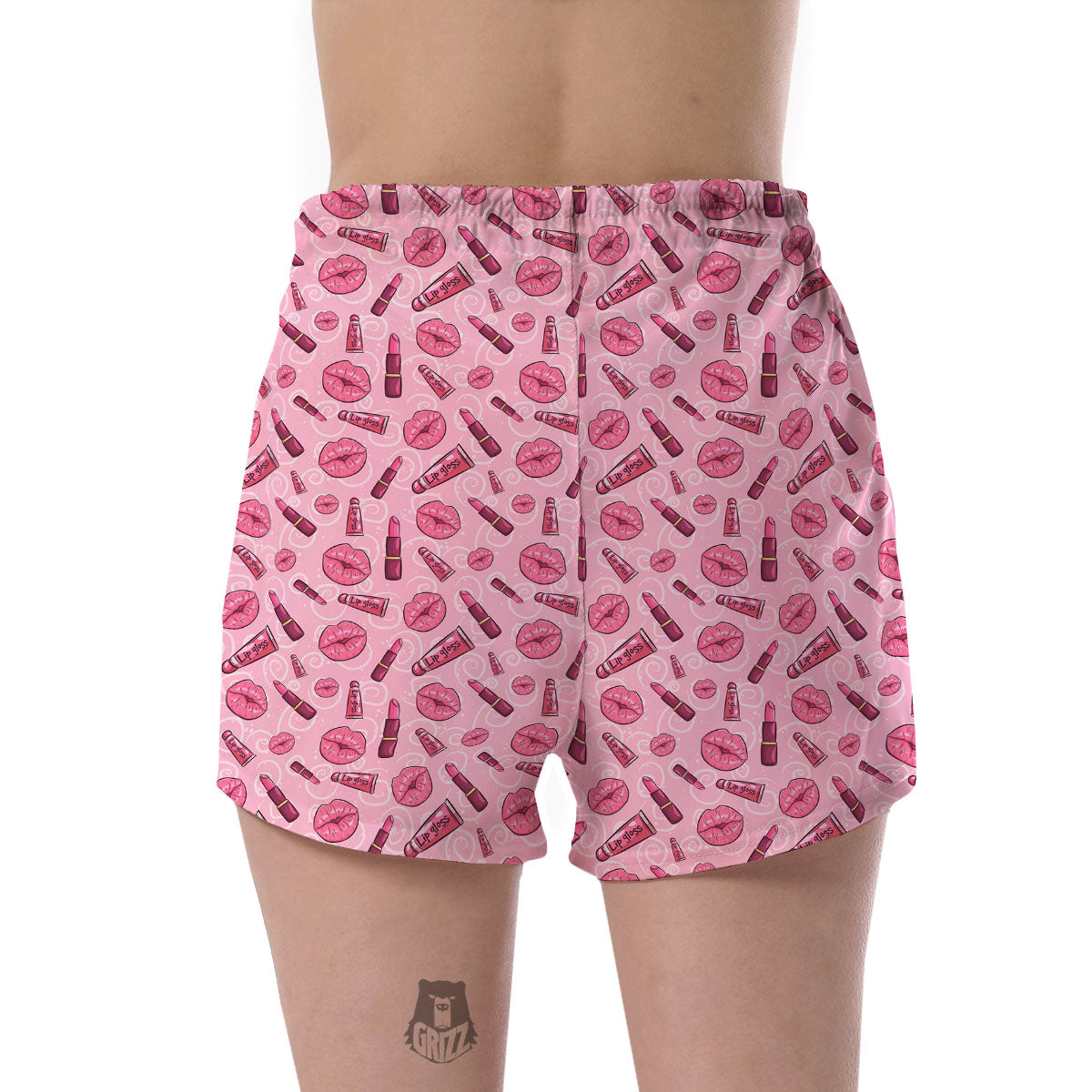 Lips Funky Kiss Print Pattern Women's Shorts-grizzshop