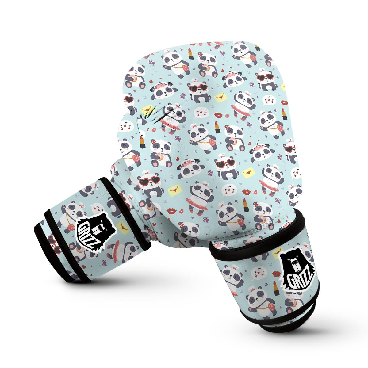 Lips Panda Pattern Print Boxing Gloves-grizzshop