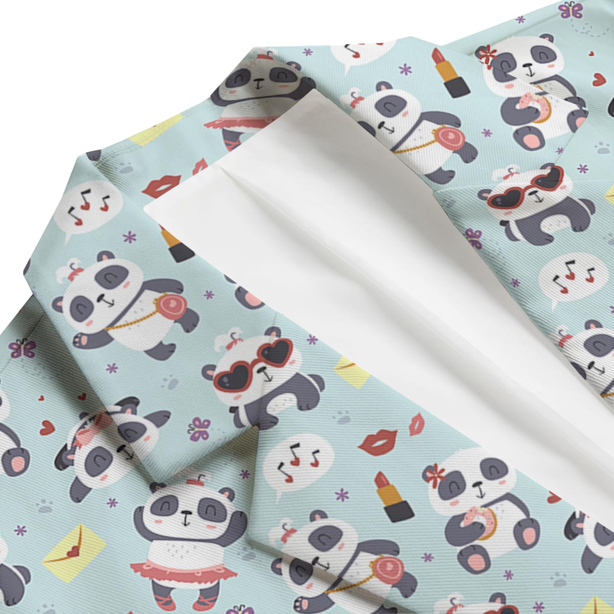 Lips Panda Pattern Print Men's Blazer-grizzshop