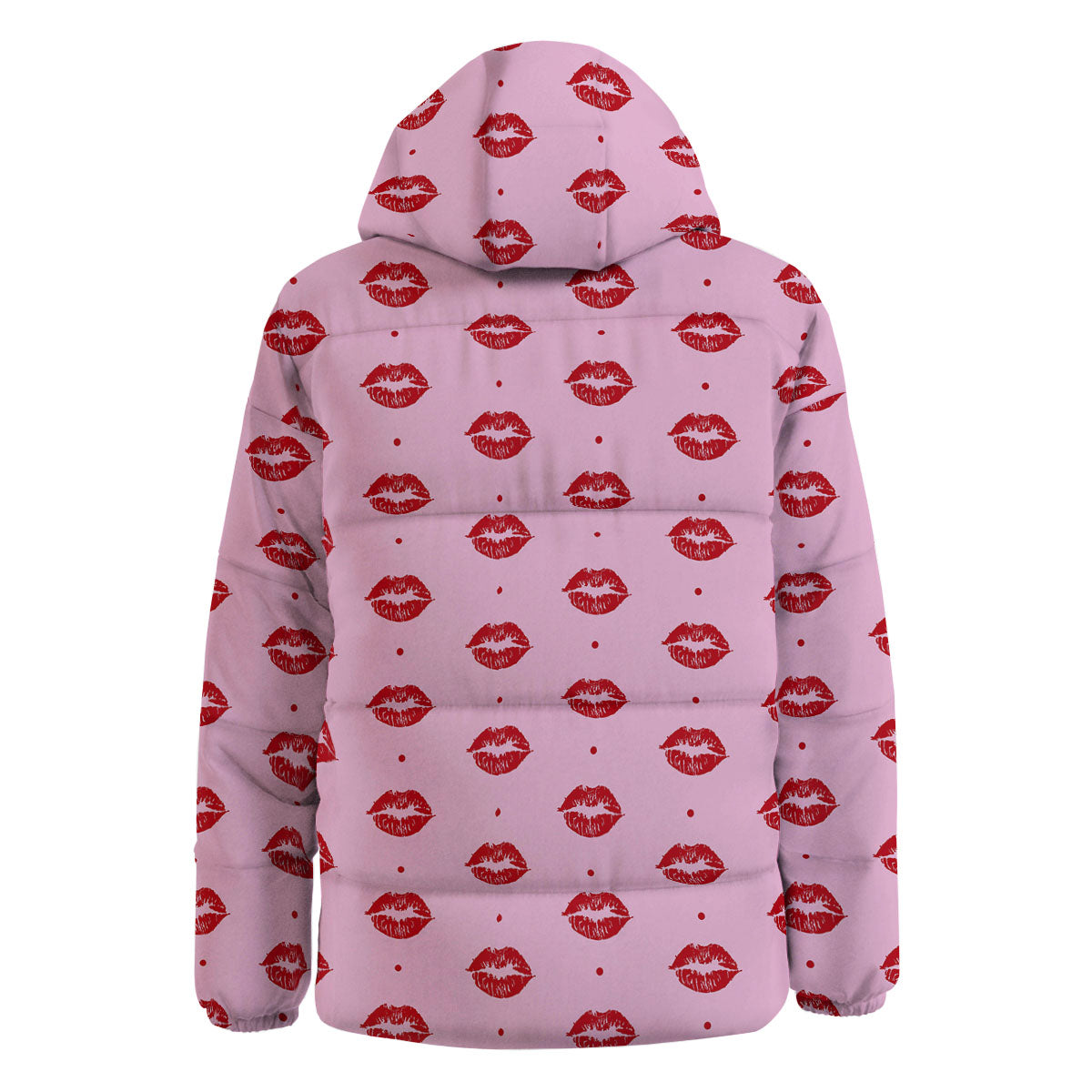 Lips Pink And Red Print Pattern Down Jacket-grizzshop