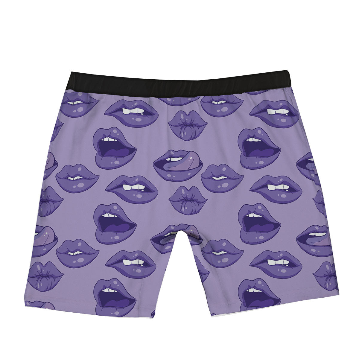 Lips Purple Print Pattern Boxer Briefs-grizzshop