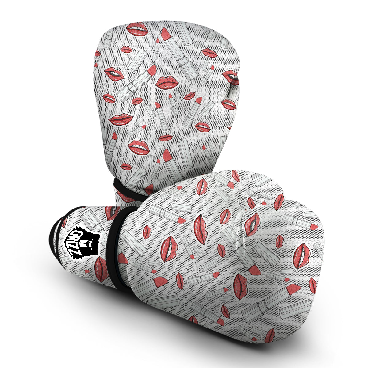 Lipstick Red Lips Pattern Print Boxing Gloves-grizzshop