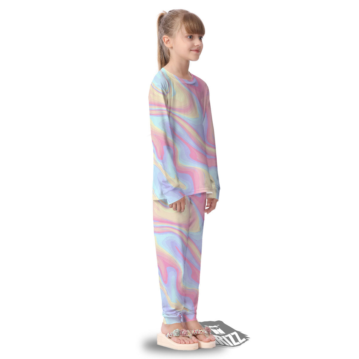 Liquid And Marble Pastel Print Kid's Pajamas-grizzshop