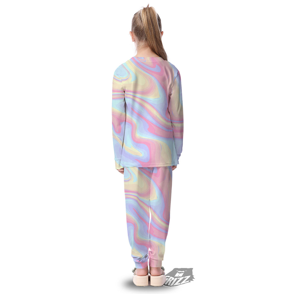 Liquid And Marble Pastel Print Kid's Pajamas-grizzshop